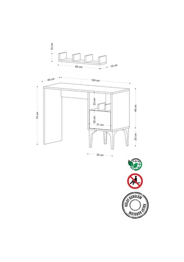 Decormet Rish Çalışma Masası Dec0078 Çok Renkli