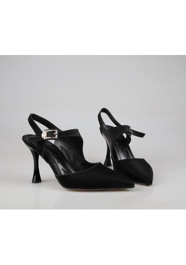 Feles 038-2506 Siyah Kadın Topuklu Ayakkabı Siyah