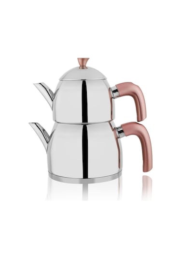 Schafer Alexa Aile Boyu Çelik Çaydanlık Takımı-4 Parça-Rose gold Rose Gold