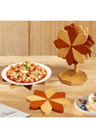 Xiaaokeji Yemek Masası İçin Yel Değirmeni Tasarımlı Bardak Altlıklı 5 Parça Masa Örtüsü Seti Diğer