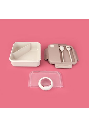 Qlux L-00927 Boutique Beslenme Kabı - Bej - 1.25 Lt Krem