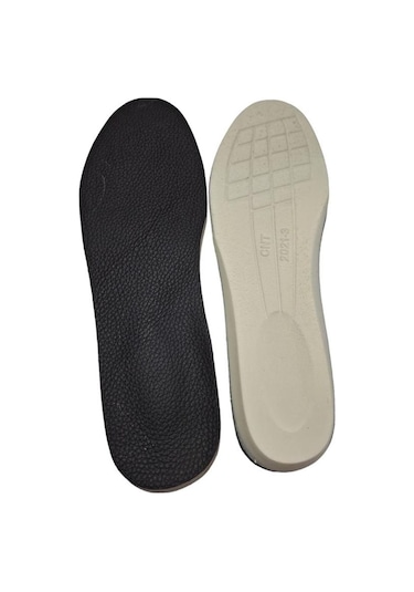 Erkek Ortopedik Hakiki Deri Tabanlık Siyah - Siyah
