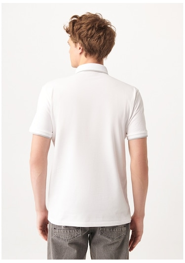 Mavi - Beyaz Polo Tişört 062373-27879 Beyaz