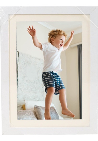 Lemestar Beyaz Ahşap Çocuk Sanatı Depolama Kutusu - 33x24x3 Cm, 3 Adet Izsiz Çivi, Dıy Açılır Rakam Çerçevesi