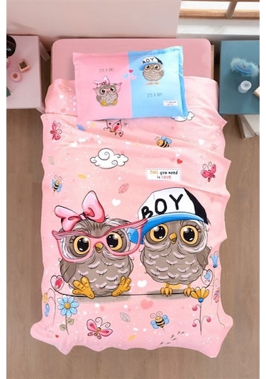 Clasy Tek Kişilik Pike Takımı Puhu Pembe