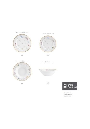 Karaca Forever Bone New Fly 24 Parça 6 Kişilik Yemek Takımı Çok Renkli