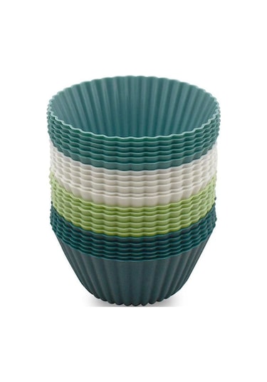 Kangvka 24 Adet Fda Onaylı Silikon Muffin Kuvveti - Yemek Dereceli, Porselensiz, Mikrodalga Uyumlu, Yeniden Kullanılabilir Fırın Kapsülleri Diğer