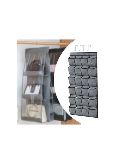 Trendooze Ev Yurt Odası Kapı Üstü 24 Cepli Siyah, Geniş Kullanım Siyah