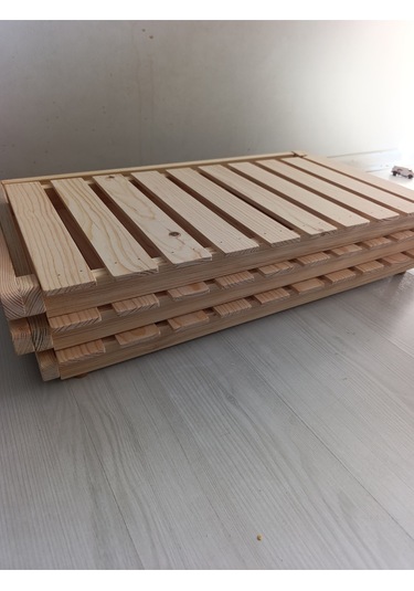 Ayakkabılık Katlanabilir 3 Katlı Ahşap Ayakkabılık - 50x50x25 Cm Şık & Pratik Tasarım Bej