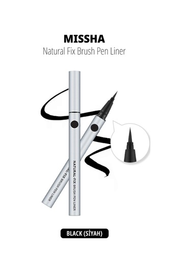 İnce Fırça Uçlu Kalem Eyeliner Natural Fix Brush Pen Liner Black 1