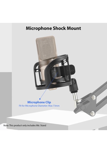 Mufunye Mikrofon Şok Montajlı Mikrofon Standı Kayıt Stüdyosu Canlı Yayın Evrensel Kapasitör Mikrofon Yuvarla