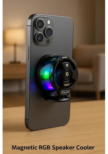 Rgb Işıklı Mıknatıslı Hoparlör & Soğutucu Telefon Arkası Fanlı