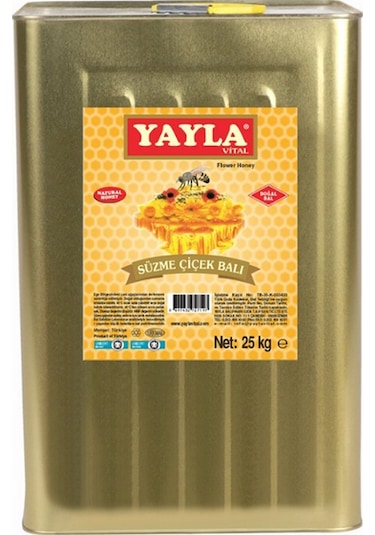 Yayla Süzme Çiçek Balı 25 Kg Teneke