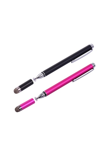 Singree Evrensel 2si 1 Arada Stylus Kalem Fiber Uçlu Disk Uçlu Hassas Dokunmatik Tüm Kapasitif Cihazlar Siyah Pembe 2li Paket