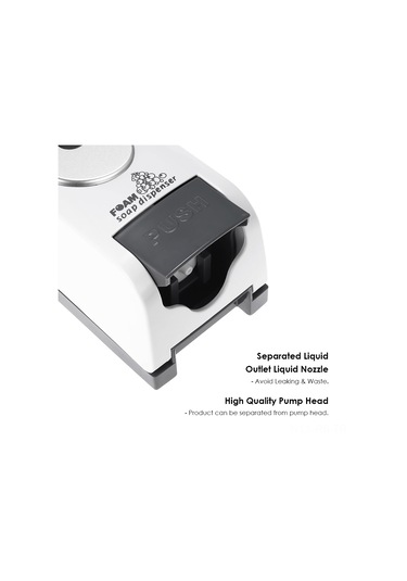 Reedark "500ml Duvar Tipi Köpük Sabun Dispanseri - Hijyenik, Sızdırmaz, Şeffaf Gövde İle Otel Ve Hastaneler İçin" Beyaz