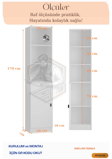 Mdf Tek Kapaklı Ve Açık Raflı Çok Amaçlı Mutfak Dolabı/kavanozluk