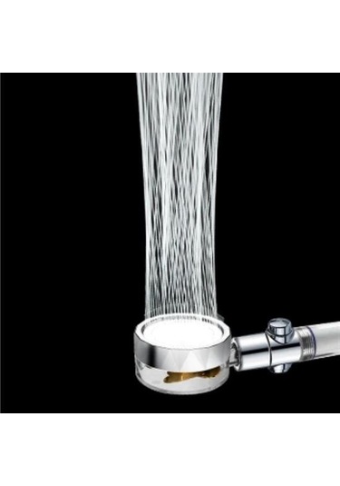 Turbo Pervaneli Ve Filtreli Su Tasarruflu 360 Derece Dönebilen Tazyikli Duş Başlığı Şeffaf-gümüş