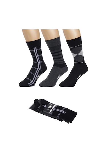 Ozzy Socks 3 Çift Dikişsiz Erkek 4 Mevsim Çorap OZYM004 Siyah
