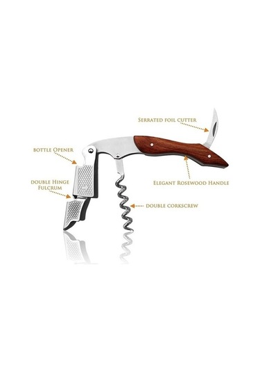 Dancemonkey 2 Parça Kısa Namlulu Şişe Açacağı, Taşınabilir Vidalı Şişe Açacağı Kahverengi