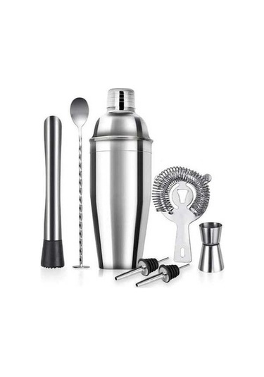 Fastbuy Kokteyl Shaker Seti 7 Parça, Modern Tasarım, Metal Renk, Bar İçin Kullanılır, Şık Ve Pratik