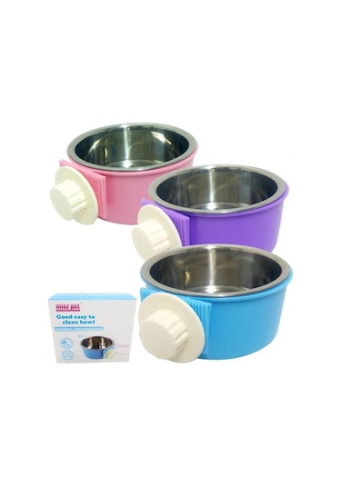 Maxi Life Melamin Gövdeli Vidalı Çelik Kedi Mama Kabı Çok Renkli