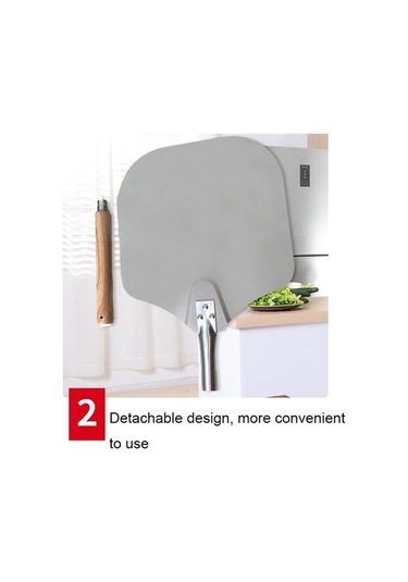 Pazly Alüminyum Meşe Pizza Kek Transferi, Kürek Seti, Mutfak Aleti, Kullanışlı, Dayanıklı, Paslanmaz Gri