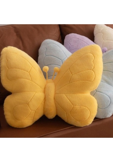 Suntek Kelebek Şeklinde Yastık Hediyesi Rahat Sevimli Yatak Sarı