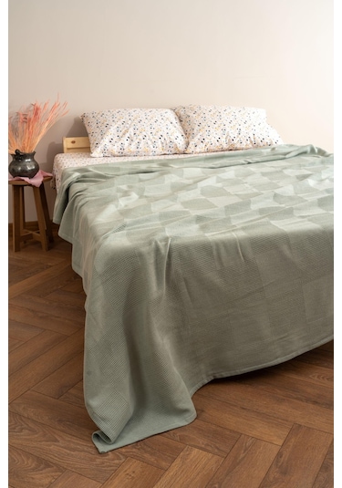 Soley Serenity %100 Pamuk 200 X 220 Cm Çift Kişilik Pike Yeşil