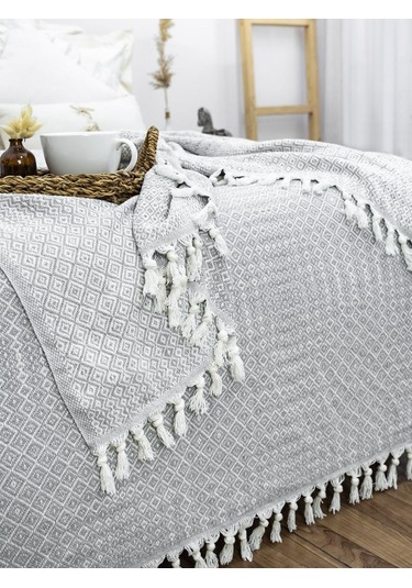 Battaniye Pamuk Riona 180x200 Cm Gri