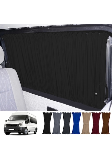 Pandami Ford Transit Uzun Şase T16 5.nesil 2000-2006 Uyumlu Siyah Raylı Oto Perde Takımı