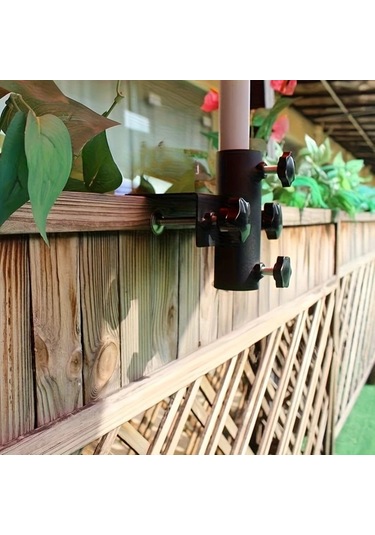 Chuangyinshop Siyah Ağır Hizmet Açık Hava Şemsiye Kelepçesi - Aletsiz Kurulum, Ayarlanabilir Yükseklik Siyah