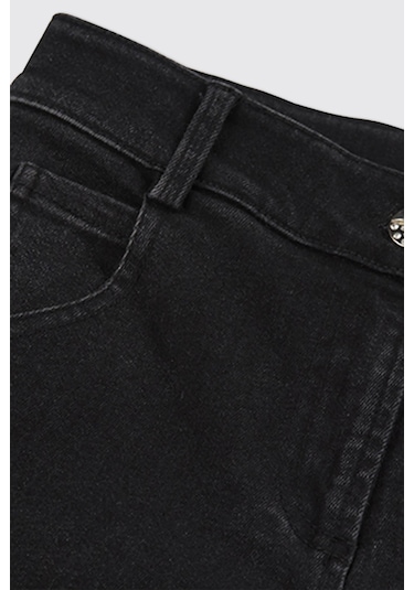 Panço Kız Çocuk Denim Pantolon Siyah