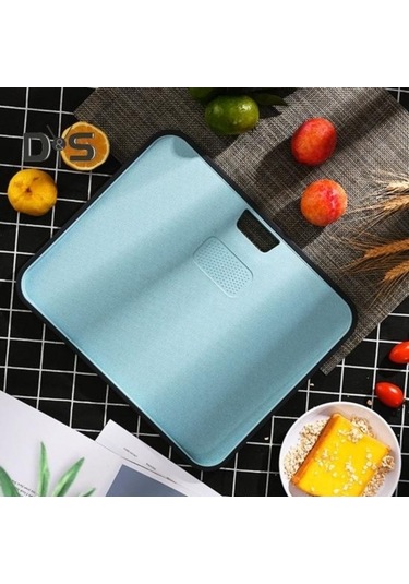 Novahub Kolay Temizlenebilir Mavi Kesme Tahtası - Çift Taraflı Et Sebze Doğrama Mat - Ev Mutfak İçin Mavi