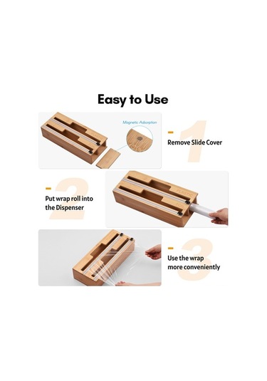 Pazly Kahverengi 2'li/3'lu Mutfak Ambalaj Dispenseri - Kayar Kesici Kahverengi