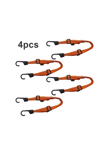 Ranyeek Motorsiklet Kaskı İçin Turuncu Esnek Yansıtan Bağlantı Kordonu, 60 Cm Uzunlukta, 1.5x Genişleme Kabiliyeti, Abs+lastik+nilon Malzeme, 4 Adet