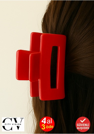 Kırmızı Renk Televizyon Model Mandal Saç Tokası 11 Cm - Şık Ve Dayanıklı Kırmızı