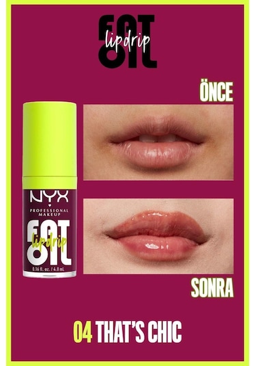 Nyx Professional Makeup Fat Oil Lip Drip Parlatıcı Dudak Yağı - Thats Chic 0