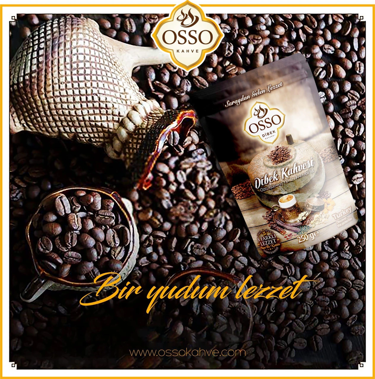 Osso 4'lü Dibek Kahvesi 4x200 800gr Diğer