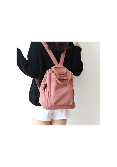 Goldenqian Düz Renk Sırt Çantası Kadın Yeni Kore Tarzı Moda Okul Çantası Kadın Üniversite Öğrencisi Seyahat Sırt Çantası Ixfv8j Beyaz - Pembe