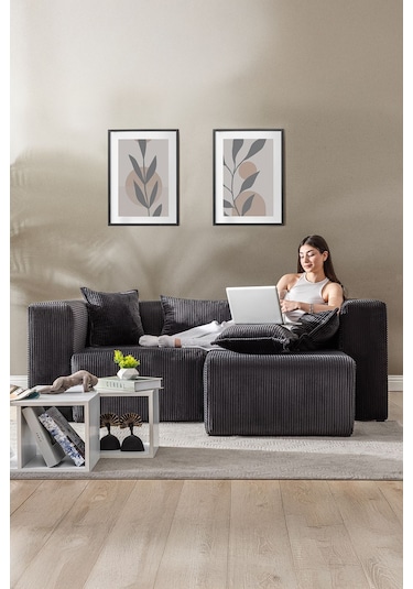 Katt Modüler Ekstra Rahat İskeletli 2 Li Koltuk 10 Renk Antrasit