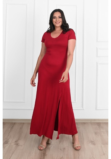 Koza Butik Kadın Yırtmaç Detaylı Elbise 5174-23 001