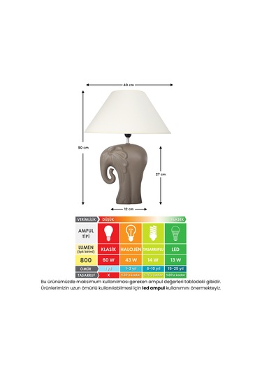 Fil Seramik Vizon Abajur Vizon