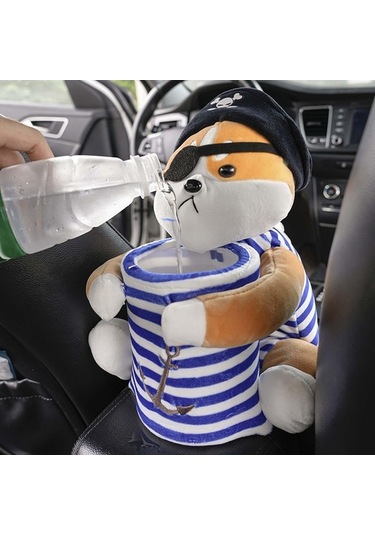 Createtech Turuncu Suntek Sevimli Peluş Köpek Mavi Kutu Evrensel Araba Doku Çöp Diğer