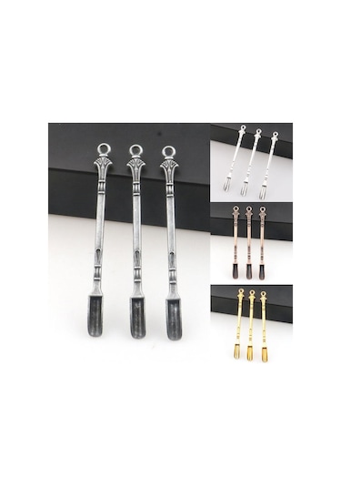 Antik Gümüş Metal Mini Altın Kaşık Kahve Veya Çayda Karıştırın