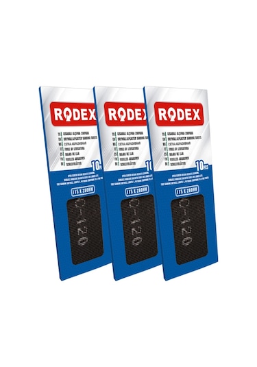 Rodex Alçıpan Zımparası 80 Kum Izgaralı 10 Adet