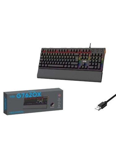 Trio G7620x Blue Swtich Mekanik Siyah Klavye Rgb