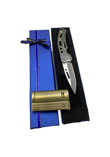 Benzinli Muhtar Model Çakmak Ve Çakı Kombini