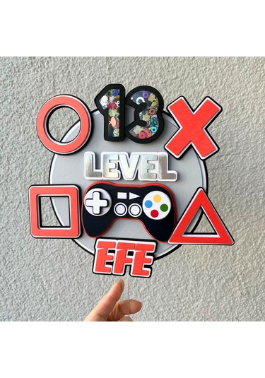 Video Game Erkek Çocuk Doğum Günü İsme Özel 3d Pasta Parti Süsü Cake Topper Çocuk