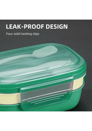 Springsun Yeşil Pp5 1.9l 8 Bölmeli Leak-proof Bento Kutusu, Mikrodalga Uyumlu, Çamaşır Makinesi Güvenli, Çocuk-öğrenci-çalışanlar İçin, Çatal-kıyma- Kaşık Dahil, Yemek Saklama Kutusu Yeşil