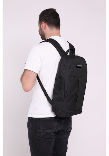 İcone Bag Icone Gölge Baskılı Laptop Gözlü Sırt Çantası Siyah